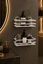 Stainless Steel Double Adhesive Bathroom Organizer Shower Shelf, Premium White Shampoo Holder Organizer - 3