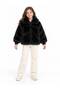Girl's Fur-Trimmed Zippered Lined Coat (No Pilling)