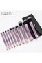 10 Pcs Makeup Brush Set with Premium PU Leather Travel Case, Professional Synthetic Soft Bristles Cosmetic Brushes Kit for Foundation, Powder, Blending, Eyeshadow & Face Makeup (Purple) - 3