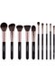10 Pcs Makeup Brush Set with Zippered Travel Case, Professional Matte Black & Rose Gold Synthetic Bristles Cosmetic Brushes Kit, Soft Face Foundation Powder Blush Eyeshadow Blending Brush Set - 5