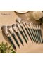 14PCS Professional Makeup Brush Set with Travel Storage Pouch, Soft Synthetic Face & Eye Makeup Brushes for Foundation, Powder, Blush, Contour, Eyeshadow & Blending, Green - 4