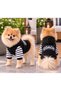 Dog and Cat Striped Sleeve Printed Sweatshirt