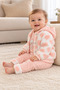 Baby Girl 3 Piece Set Hooded Plush Jacket Teddy Bear Embroidered Top and Pants Ak2482 - 3
