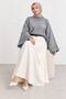Women's Black Crew Neck Oversize Wide Sleeve Knitwear Sweater - 3