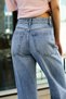 Blue Stone Detailed Straight Denim Trousers - 2