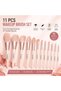 11-Piece Professional Makeup Brush Set with Portable Travel Case – Soft Synthetic Bristles – Face & Eye Makeup Brushes – Pink - 5