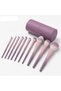 10 Pcs Makeup Brush Set with Stylish PU Leather Storage Case - Premium Synthetic Bristles, Purple Gradient Professional Cosmetics Brushes for Foundation, Powder, Blush, Eyeshadow, & Blending