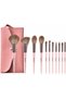 11-Piece Professional Makeup Brush Set with Portable Pink Storage Pouch – Soft Synthetic Makeup Brushes for Foundation, Powder, Blush, Eyeshadow, Concealer & Eyebrow Makeup