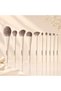 10 Pcs Makeup Brush Set, Professional Minimalist Cream White Synthetic Bristles Cosmetic Brushes Kit, Cruelty-Free Vegan Face Powder Blush Foundation Eyeshadow Crease Blending Brush Set - 5