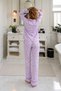 Lulu's Friends Shirt Collar Front Buttoned Long Sleeve Pocketed Trouser Set Logo and Pattern Print Detail on Sleeves and Pockets Embroidery Detail on Sleeves and Pockets Woven Viscose Fabric Women's Pajama Set - 2