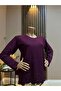 Women's Middle Age and Above Laser Cut Hem Daisy Winter Mother Combed Cotton Blouse - 2