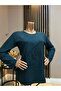 Women's Daisy Patterned Winter Mother Combed Cotton Blouse for Middle Age and Above - 2