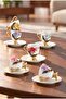 Acar - Free Spirit Porcelain Coffee Cup Set for 6 People - 90 ml