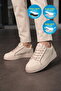Beige Lace-Up Thick Soled Comfortable Stylish Unisex Casual Walking and Sports Shoes Sneaker 26201 g - 3