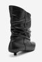 Lancy Black Skin Genuine Leather Women's Bellows Short Heeled Boots - 6