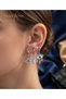 Brass Silver Color Zircon Stone Eye of Fatma Model 3-Piece Earring Set - 2