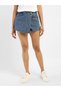 High Rise Denim Şort Etek - 2