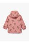 Bowknot Patterned Pocketed Long Sleeve Loose Fit Long Plush Hooded Raincoat - 5