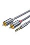 كيبل aux الى RCA للتلفزيون والكمبيوتر والسبيكرات والمضخمات وDVD