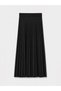 Lcw Modest Black Belted Loose Fit Pleated Skirt - 2