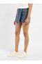 High Rise Denim Şort Etek - 4