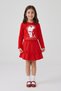 Girl's Red Ataturk Long Sleeve T-Shirt Red Ribbon Skirt 23 April 29 October Show Outfit