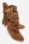 Lancy Tan Suede Genuine Leather Women's Bellows Short Heeled Boots