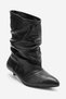 Lancy Black Skin Genuine Leather Women's Bellows Short Heeled Boots - 5