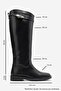 Clare Black Leather Belted Women's Riding Boots - 5