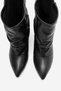 Lancy Black Skin Genuine Leather Women's Bellows Short Heeled Boots - 3