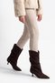 Petty Brown Suede Genuine Leather Women's Gusseted Boots - 2