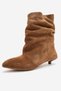 Lancy Tan Suede Genuine Leather Women's Bellows Short Heeled Boots - 7