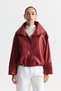 Wide Collar Faux Leather Jacket