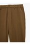 Viscose Blended Fabric Pants with Elastic Waist and Buttoned Pockets - 3