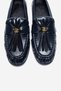 Marston Navy Blue Wrinkled Patent Leather Tasseled Women's Loafer Shoes - 4