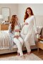 New Season Gray Winter Shawl Collar Polka Dot Detailed Design with Breastfeeding Feature Long Sleeve 100% Cotton Maternity Pajama Set - 4