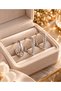 Brass Silver Color Zircon Stone Rectangular Model 3-Piece Earring Set - 4