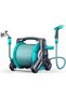 Echozone Retractable Hose Reel, Wall Mounted/Portable Garden Hose Reel with High Pressure Water Gun Spray Nozzle, Heavy Duty for Garden Watering, Car Washing, Lawn Care (Blue,30M/100FT) - 2