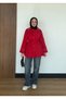 Cotton Model Women's Trench Coat with Stone Detail on the Collar and Sleeves and Belt - 3