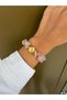 Natural stone bracelet (pink quartz - with pearls) - 2