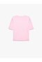Crew Neck Short Sleeve Pearled Knitwear Sweater - 2