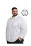 White Long Sleeve Plus Size Men's Shirt - 2