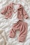 Baby Girl Set Floral Patterned Cardigan Bodysuit Trousers 3-Piece Set Premium Set 3 6 9 12 Months