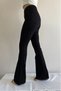 Premium Black High Waist Spanish Leg Stretchy Flare Jean Women's Denim Pants Lycra - 2