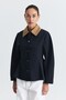 Contrast Collar Jacket with Pencil Detail