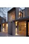 2 pcs Black Outdoor Wall Light IP65 Up Down Outside Wall Lighting Modern Aluminum Wall Lamp - 6