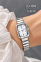 23 mm Mini Rectangular Case, Full Steel (Case-Cord) 5 Atm Pool Sea Use, Women's Wristwatch Bracelet - 2