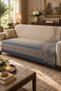 Multi-Purpose Modern Bohemian Velvet Sofa Cover, Sofa Bed Cover Set with Non-Slip Foam 3,3,1,1 - 3