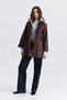 Waxed Look Velvet Collar Jacket - 2