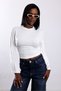 Ecru Crew Neck Wide Sleeve T-Shirt 2689 - 4